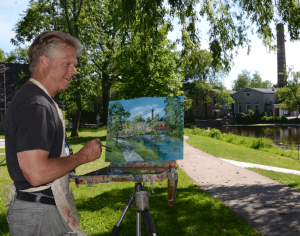 Gary Millard painting in Boy Scout Park - Cedarburg, Wisconsin