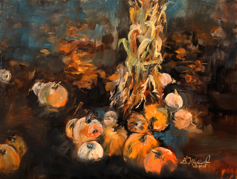 Lots of Pumkins, Wisconsin State Fair - Plein Air, Gary Millard Original